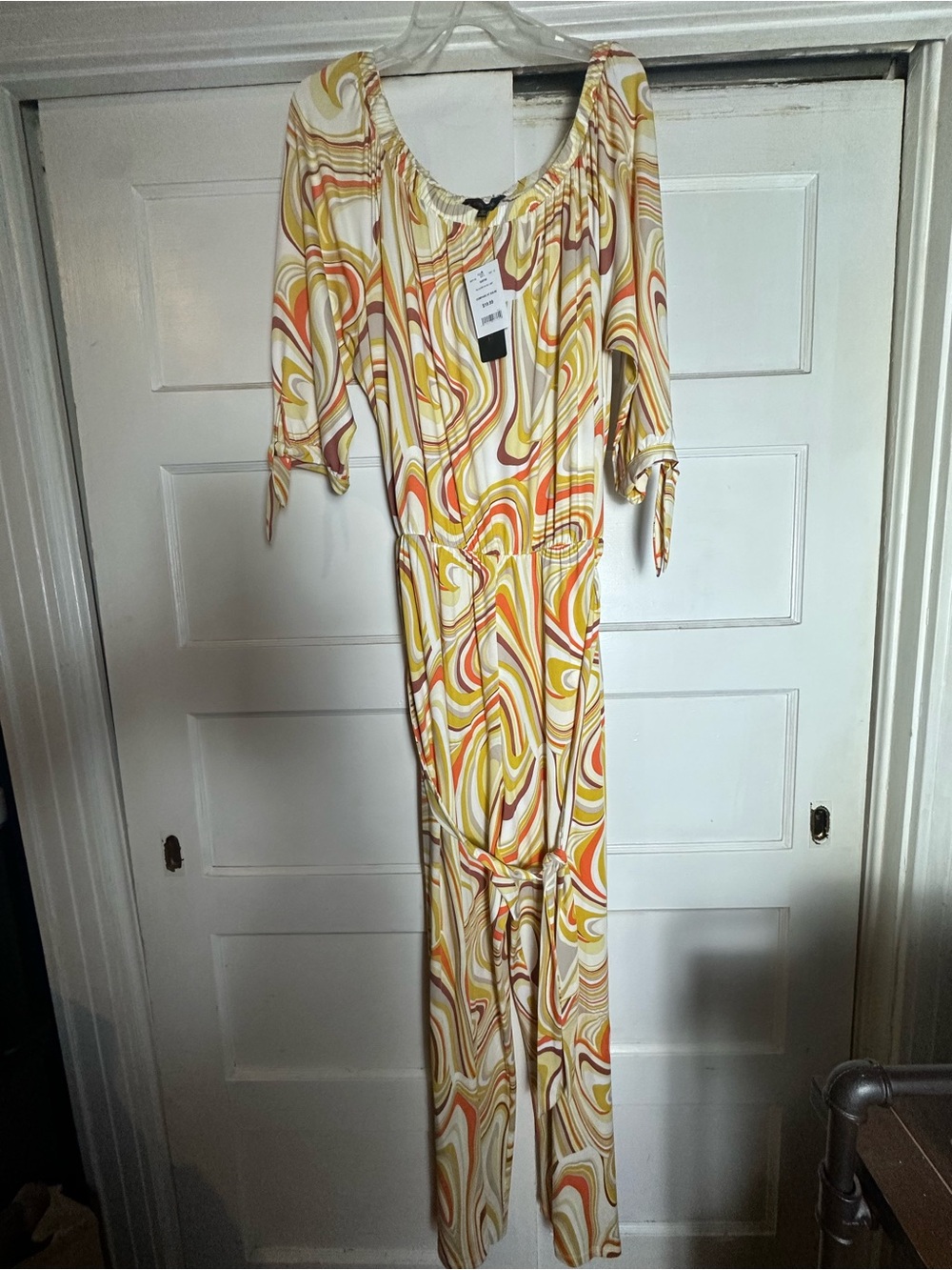 Retro Swirl  Jumpsuit in Yellow and Orange